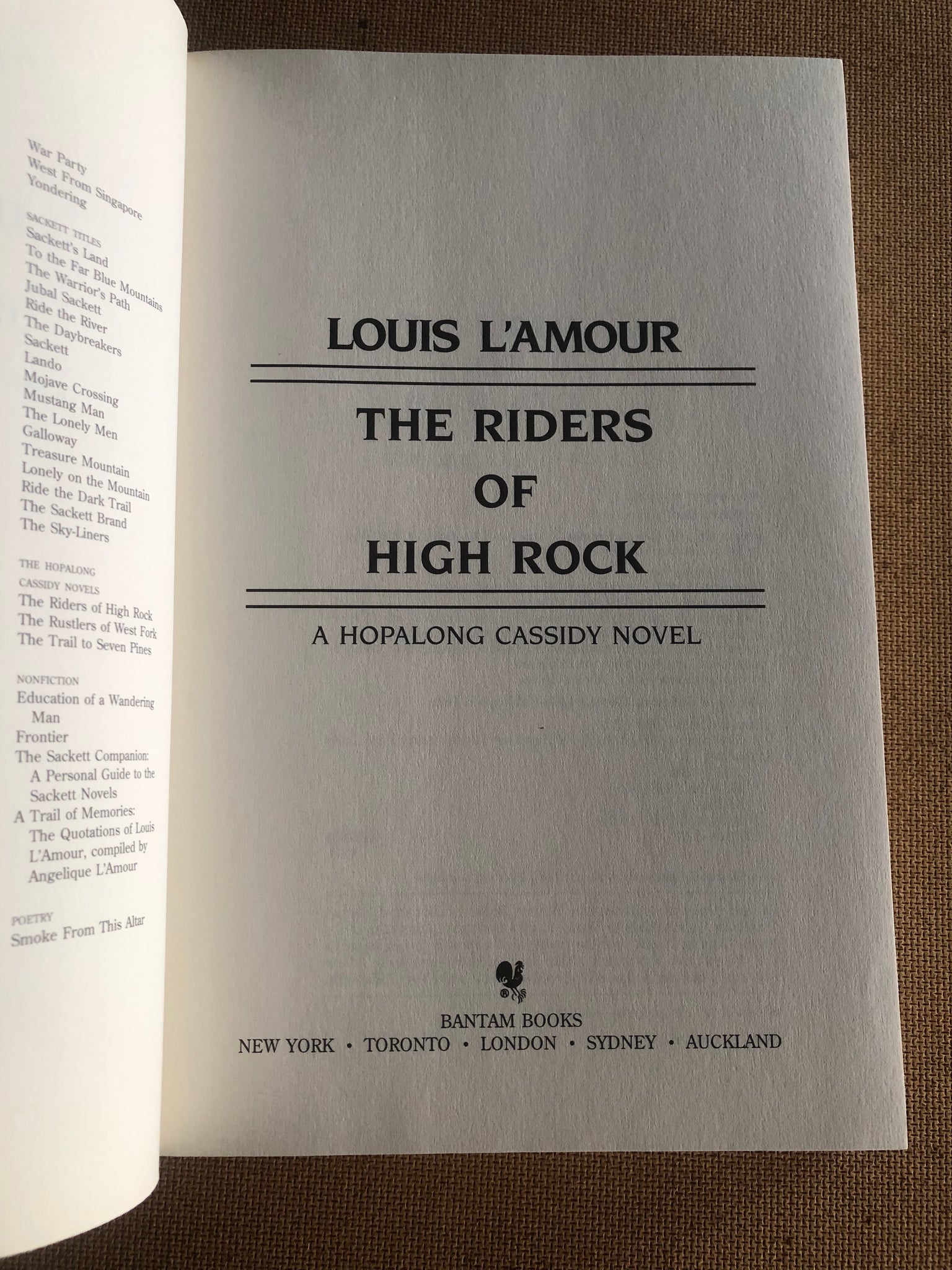  High Lonesome: A Novel: 9780553259728: L'Amour, Louis
